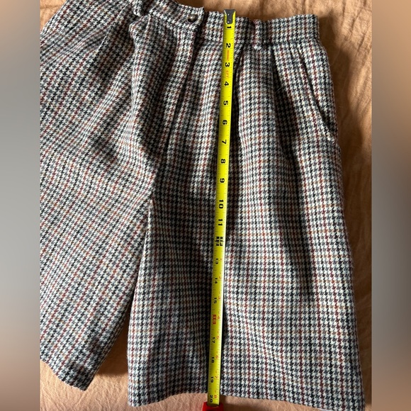 Savanna 4 Vtg pleated Trouser Shorts Petite Dark Academia Wool Blend Houndstooth - Picture 7 of 9